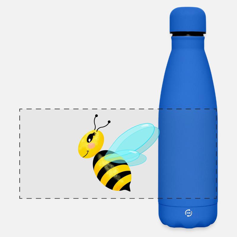 Flying graceful bee - Matte Panoramic Thermal Bottle 500 ml - royal blue
