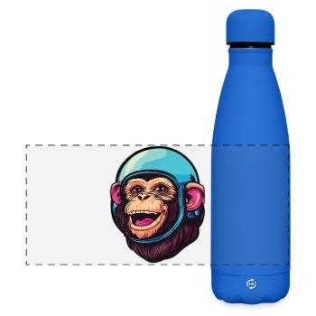 Weltraum-Affe - Matte Panorama Isolierflasche 500 ml - Königsblau - Vorne