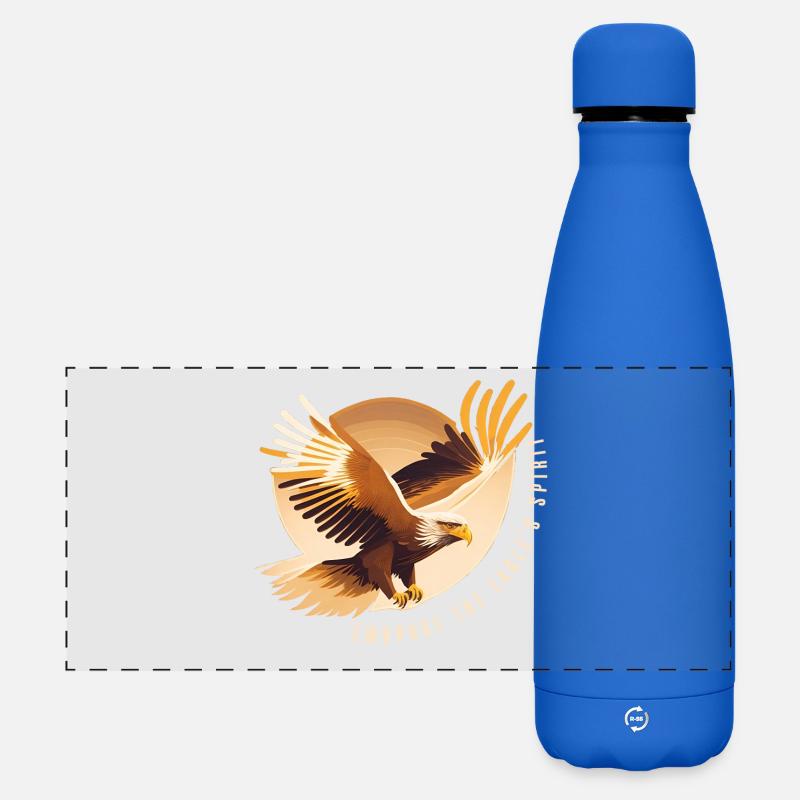 Eagle Soaring with Inspirational Quote - Matte Panoramic Thermal Bottle 500 ml - royal blue