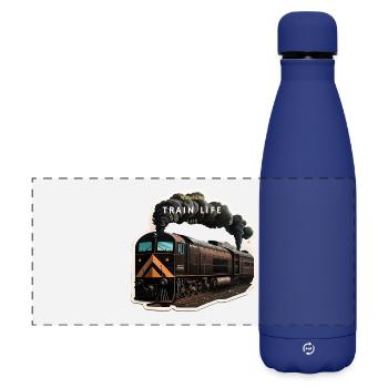 Train Life : Le train de l'aventure - Gourde isotherme panoramique mate 500 ml - bleu foncé  - Devant