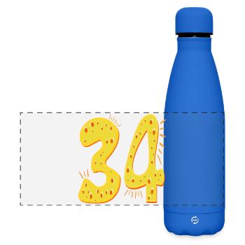 ZAHL 34 Jahre alt - VIERUNDDREIßIG GEBURTSTAG KÄSE - Matte Panorama Isolierflasche 500 ml - Königsblau - Vorne