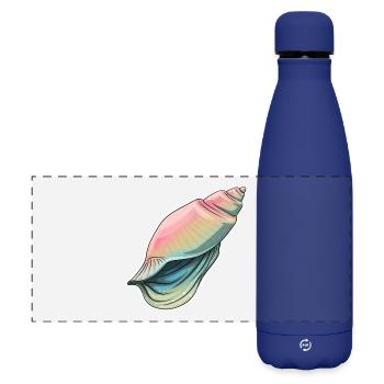 Pastel Seashell Illustration - Matte Panoramic Thermal Bottle 500 ml - dark blue  - Front