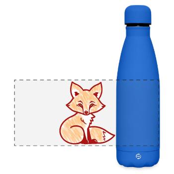 Renard roux (rouge) - Gourde isotherme panoramique mate 500 ml - bleu roi - Devant