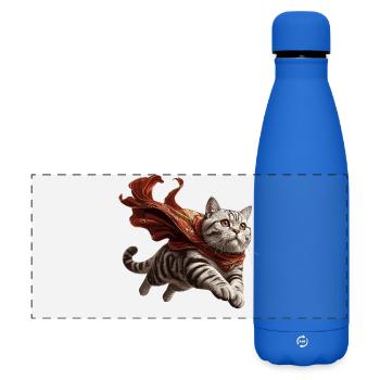 Super Cat British Shorthair BKH Tabby - Matte Panoramic Thermal Bottle 500 ml - royal blue - Front