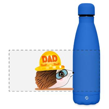 Hedgehog Dad - Bau - Matte Panorama Isolierflasche 500 ml - Königsblau - Vorne