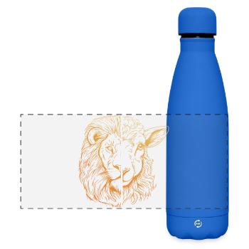 Löwe und Lamm - Matte Panorama Isolierflasche 500 ml - Königsblau - Vorne