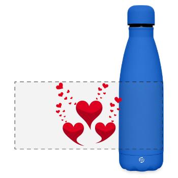 Rote Herzen - Matte Panorama Isolierflasche 500 ml - Königsblau - Vorne