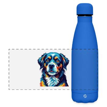 Berger De Beauce Dog Breed Colorful Cartoon Kawaii - Matte Panoramic Thermal Bottle 500 ml - royal blue - Front