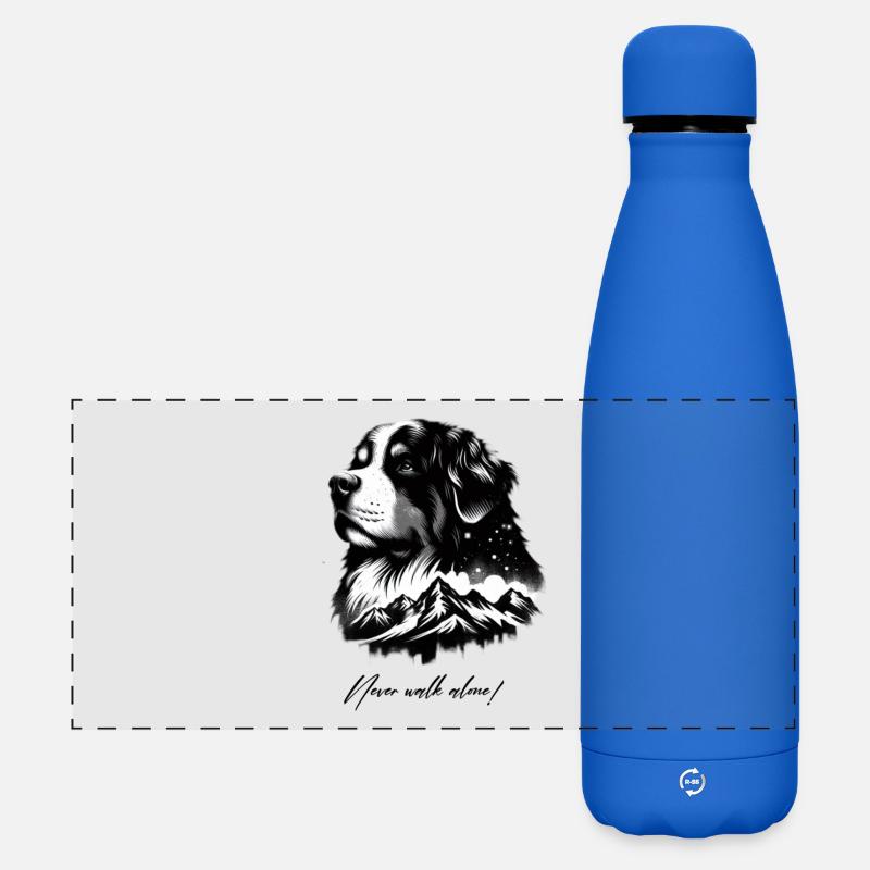 Bouvier bernois - Gourde isotherme panoramique mate 500 ml - bleu roi