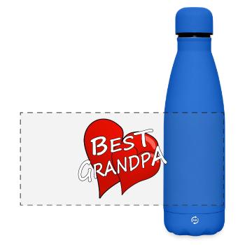 BEST GRANDPA - Matte Panorama Isolierflasche 500 ml - Königsblau - Vorne