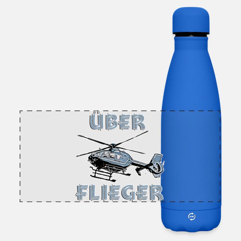 High-flyer helicopter - Matte Panoramic Thermal Bottle 500 ml - royal blue