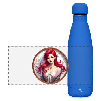 Roter Haar Glamour im Rundbild - Matte Panorama Isolierflasche 500 ml - Königsblau - Vorne