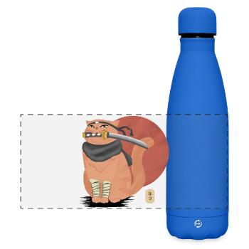 Chat samouraï avec Katana - Gourde isotherme panoramique mate 500 ml - bleu roi - Devant