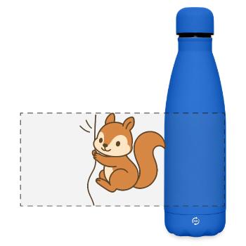 Écureuil blotti contre lui - Gourde isotherme panoramique mate 500 ml - bleu roi - Devant