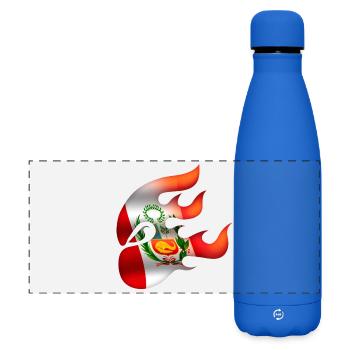 Flag of Peru - Peru - Ninja - Matte Panoramic Thermal Bottle 500 ml - royal blue - Front
