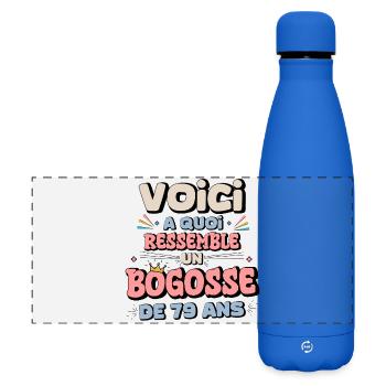 Melancholischer Humor 79. Geburtstag - Matte Panorama Isolierflasche 500 ml - Königsblau - Vorne