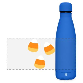Candy Corn Halloween Pattern - Matte Panoramic Thermal Bottle 500 ml - royal blue - Front