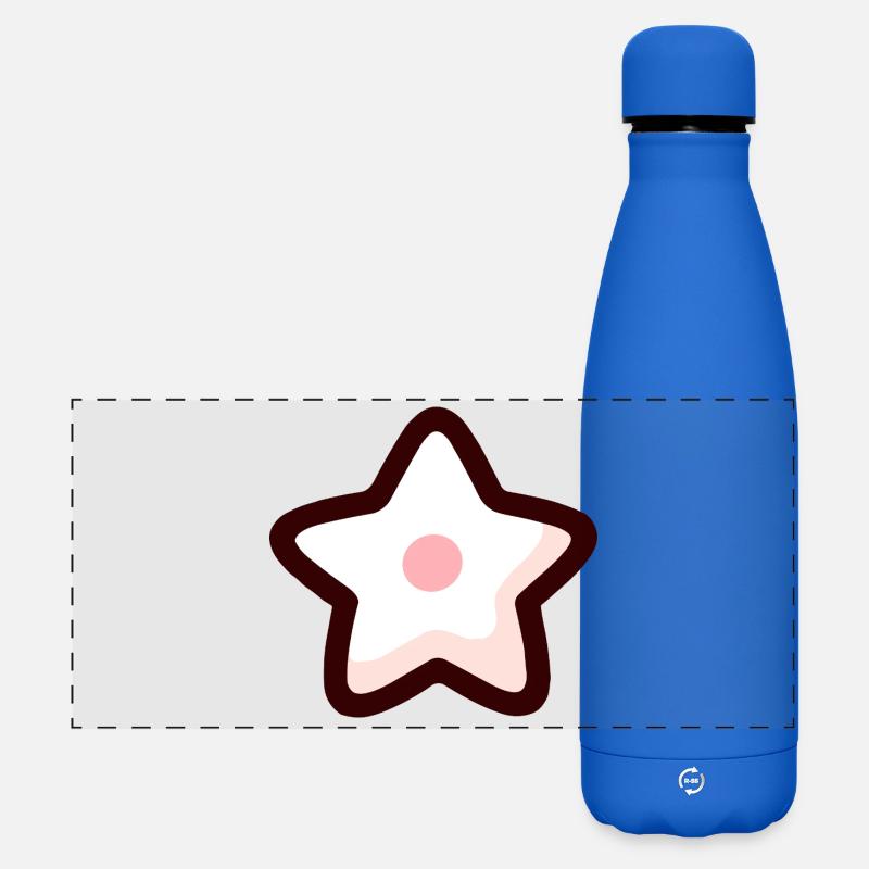 Étoile minimaliste avec centre rose - Gourde isotherme panoramique mate 500 ml - bleu roi