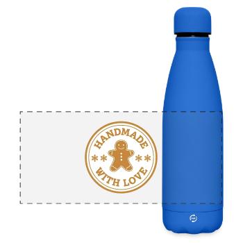 Lebkuchen Emblem – Handmade with Love - Matte Panorama Isolierflasche 500 ml - Königsblau - Vorne