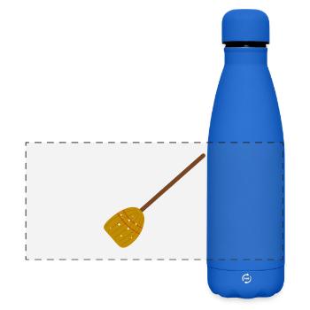 Starry Witch Broom in Autumn Colors - Matte Panoramic Thermal Bottle 500 ml - royal blue - Front