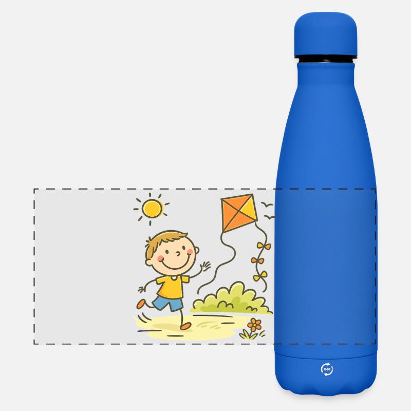 Sunny Day Kite Joy Kid - Matte Panorama Isolierflasche 500 ml - Königsblau