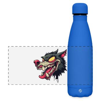 Ferocious Graffiti Wolf Head - Matte Panoramic Thermal Bottle 500 ml - royal blue - Front