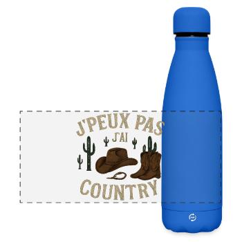 J'peux pas jai country - Gourde isotherme panoramique mate 500 ml - bleu roi - Devant