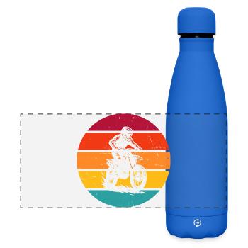 Characterful motocross design - Matte Panoramic Thermal Bottle 500 ml - royal blue - Front