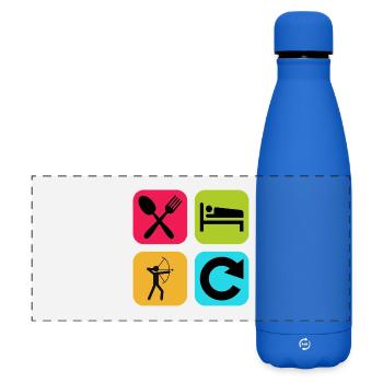 Eat Sleep Archery Repeat Funny Quote Sport - Matte Panoramic Thermal Bottle 500 ml - royal blue - Front