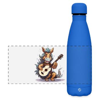 Âne à la guitare – Musicien de rue - Gourde isotherme panoramique mate 500 ml - bleu roi - Devant