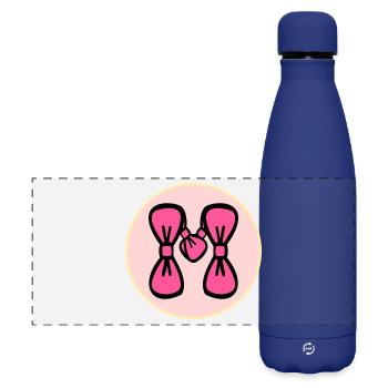 Buchstabe M - Haarschleife Vorname - Matte Panorama Isolierflasche 500 ml - Dunkelblau  - Vorne