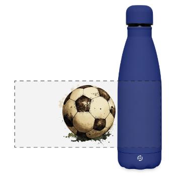 Ballon de football - Gourde isotherme panoramique mate 500 ml - bleu foncé  - Devant