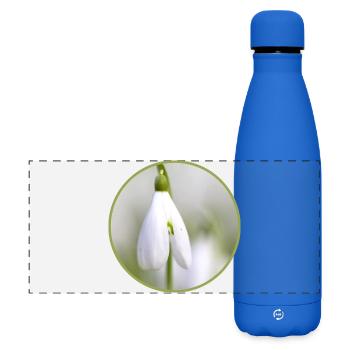 Schneeglöckchen Blüte weiße Blüte Frühblüher - Matte Panorama Isolierflasche 500 ml - Königsblau - Vorne