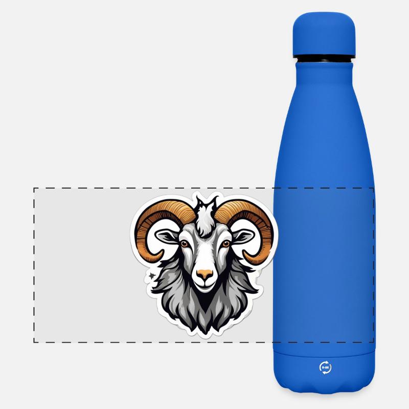 Fettgedruckter Grafik-RAM - Matte Panorama Isolierflasche 500 ml - Königsblau