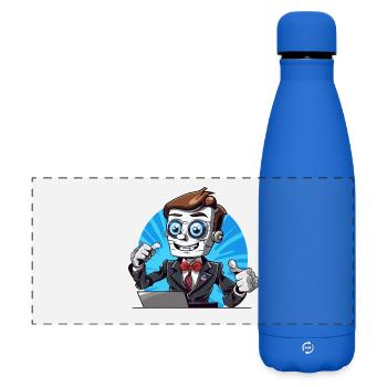 Robot streamer en costume - Gourde isotherme panoramique mate 500 ml - bleu roi - Devant