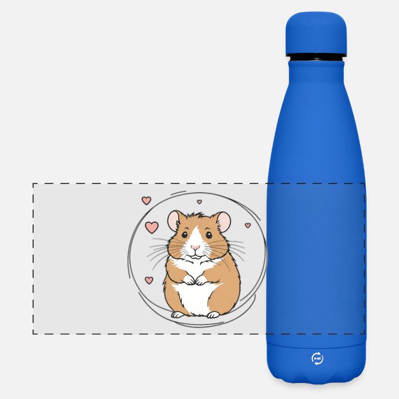 Hearty hamster - Matte Panoramic Thermal Bottle 500 ml - royal blue