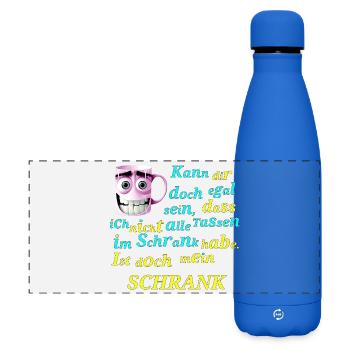 Alle Tassen im Schrank Funny Spruch - Matte Panorama Isolierflasche 500 ml - Königsblau - Vorne