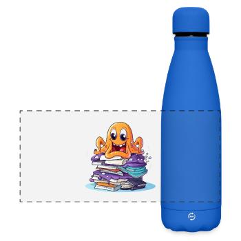 Apprendre le poulpe avec une pile de livres - Gourde isotherme panoramique mate 500 ml - bleu roi - Devant