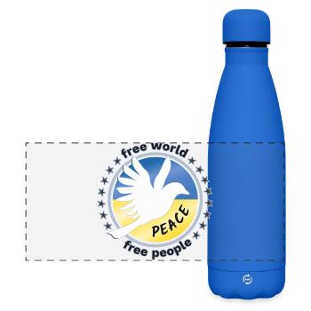 Paix Mondiale Libre Ukraine Colombe - Gourde isotherme panoramique mate 500 ml - bleu roi - Devant