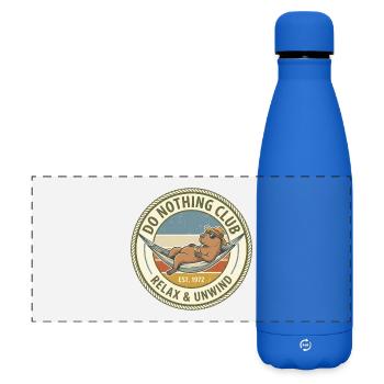 Do Nothing Club Relax Badge - Matte Panorama Isolierflasche 500 ml - Königsblau - Vorne