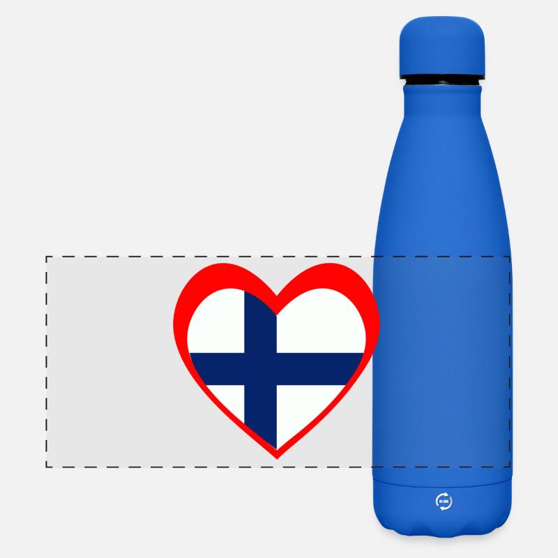 Suomi Sydän – Rakkaus Suomeen - Matte Panoramic Thermal Bottle 500 ml - royal blue