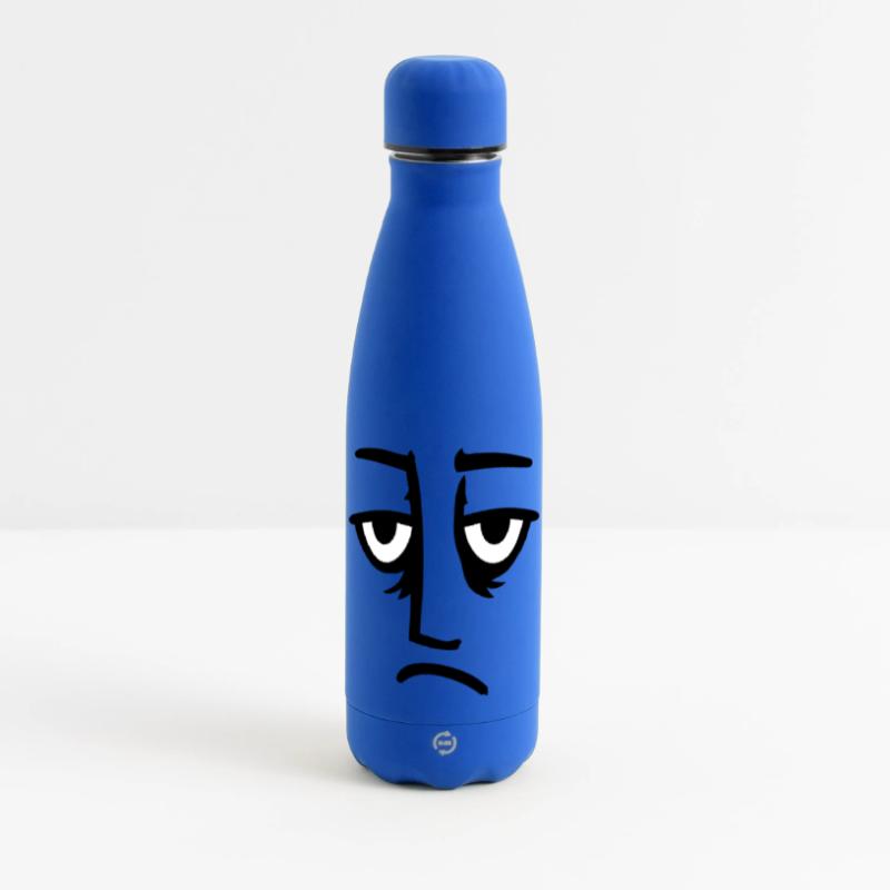 Grumpy sad disappointed face funny Matte Panoramic Thermal Bottle 500 ml