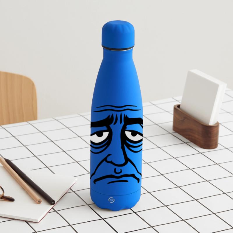 Grumpy sad disappointed face funny Matte Panoramic Thermal Bottle 500 ml