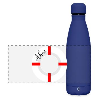 Ahoy lifebuoys - Matte Panoramic Thermal Bottle 500 ml - dark blue  - Front