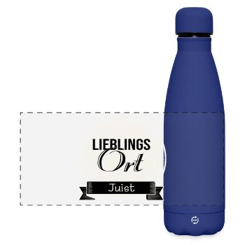Lieblingsort Juist - Matte Panorama Isolierflasche 500 ml - Dunkelblau  - Vorne