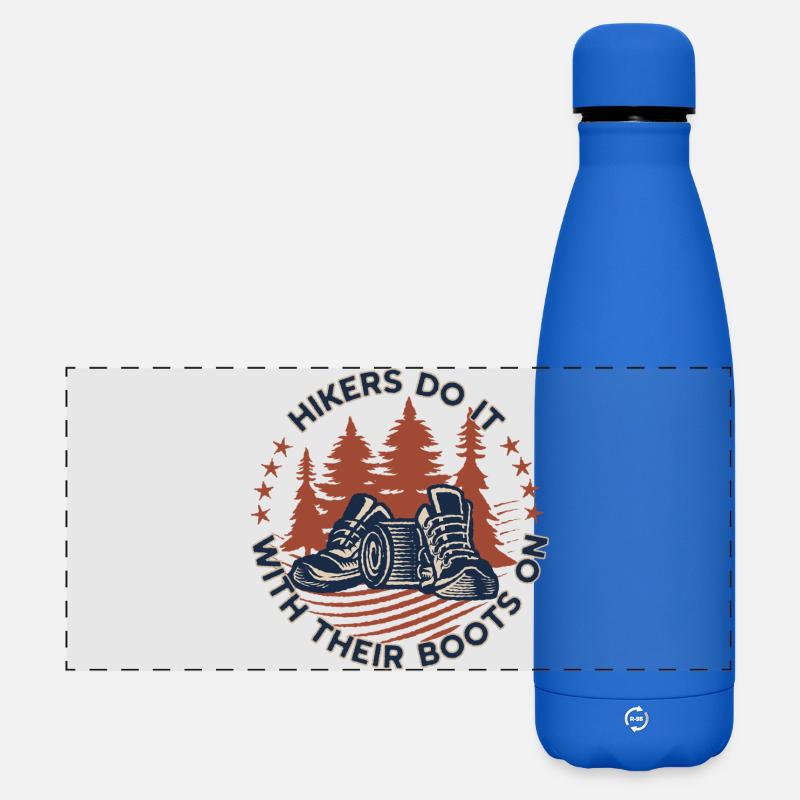 Funny Hiking Boots Circle Badge - Matte Panoramic Thermal Bottle 500 ml - royal blue