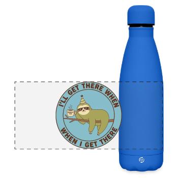 Sloth Monday Treibstoff-Casual - Matte Panorama Isolierflasche 500 ml - Königsblau - Vorne