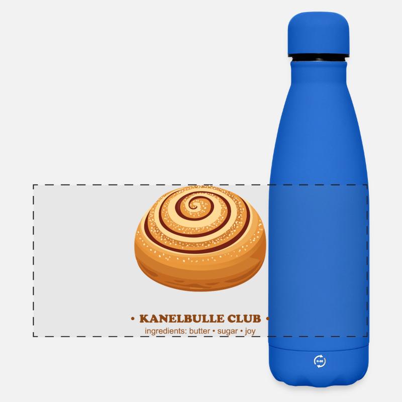 Skate Rolling Cinnamon Bun Design - Matte Panoramic Thermal Bottle 500 ml - royal blue