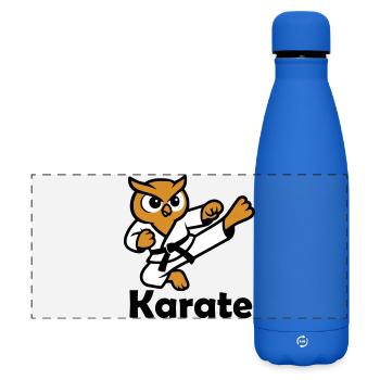 Karate Eule - Matte Panorama Isolierflasche 500 ml - Königsblau - Vorne