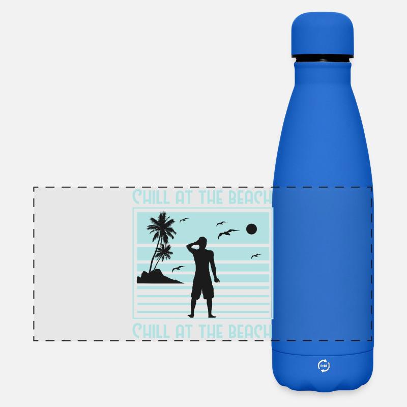 Conception de silhouette de plage décontractée - Gourde isotherme panoramique mate 500 ml - bleu roi